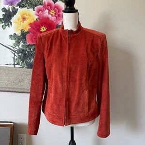 Valerie Stevens leather jacket lined Large Womens Vintage Blazer Jacket zip